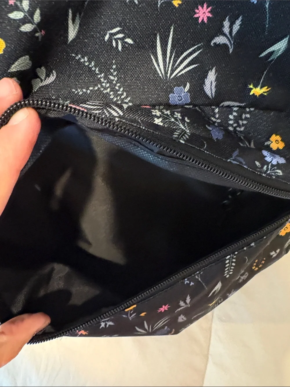 adidas Black Floral Print Backpack with Yellow, Pink and Blue Flowers